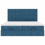 vidaXL Cadre de lit ottoman avec matelas bleu foncé 200x200 cm velours