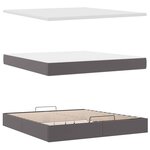 vidaXL Lit ottoman avec matelas & LED Gris 180x200cm similicuir