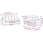 vidaXL Ensemble de canapés 2 Pièces avec coussins Marron Tissu
