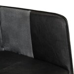 vidaXL Fauteuil avec repose-pieds Noir Cuir véritable et toile