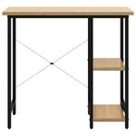 Bureau table poste de travail meuble d'ordinateur informatique étude d'ordinateur et chêne clair 80 x 40 x 72cm MDF et métal brun 02_0023755