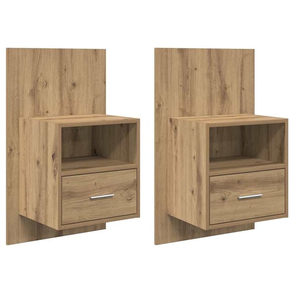 vidaXL Armoire de lit 2 Pièces chêne artisanal 48 5 x 32 5 x 80 cm