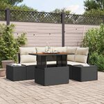 vidaXL Ensemble de canapé de jardin 5 Pièces Noir Poly rotin