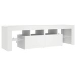 vidaXL Meuble TV avec lumières LED Blanc 140x36 5x40 cm