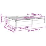 vidaXL Cadre de lit Cire marron 200 x 200 cm Bois de Pin Massif