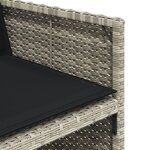 vidaXL Ensemble à manger de jardin et coussins 17 Pièces gris clair rotin