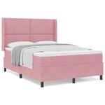 Lit à ressort vidaXL avec matelas Rose 140x200 cm Velours
