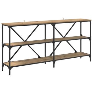 vidaXL Table console avec étagère Chêne artisanal 160 x 30 x 75 cm