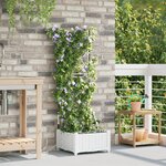 Jardinières vidaXL avec système d'irrigation par eau Blanc