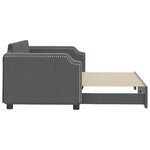 vidaXL Lit de jour avec gigogne sans matelas gris foncé 90x200 cm