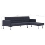 vidaXL Canapé-lit en forme de L Gris foncé Polyester
