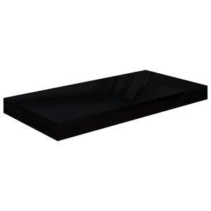 vidaXL Étagère murale flottante Noir brillant 50x23x3 8 cm MDF