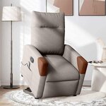 vidaXL Fauteuil inclinable de massage Taupe Tissu