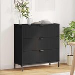 vidaXL Buffet avec tiroir Noir 79 5 x 33 x 82 cm Bois d'ingénierie