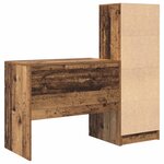 vidaXL Bureau avec tiroir avec étagère avec stockage 2 Pièces Bois ancien