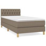 vidaXL Sommier à lattes de lit avec matelas Taupe 90x200 cm Tissu