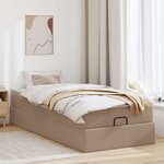 VidaXL Cadre de lit ottoman et matelas cappuccino 90x190 cm similicuir