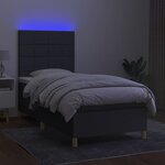 vidaXL Sommier à lattes de lit et matelas et LED Gris foncé 80x200cm