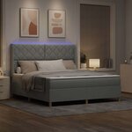 vidaXL Lit à ressorts avec matelas Gris clair 180 x 200 cm tissu