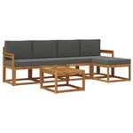 vidaXL Ensemble de canapés d'extérieur 6 pc Naturel et Anthracite