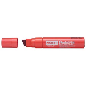 Marqueur permanent n50xl  pointe biseautée  rouge x 6 pentel