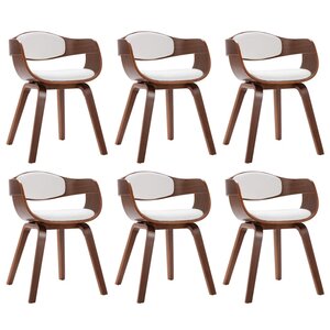 vidaXL Chaises à manger lot de 6 bois courbé et similicuir