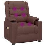 vidaXL Fauteuil de massage électrique Marron Similicuir