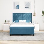 vidaXL Lit à Ressorts avec Matelas Bleu Sombre 140x200 cm Velours