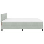 vidaXL Lit à ressort avec matelas et lumière LED Gris clair 180x200 cm Velours