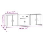 vidaXL Buffets 3 Pièces Chêne sonoma Bois d'ingénierie
