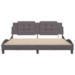 vidaXL Cadre de lit avec LED sans matelas Zadar gris 180x200 cm