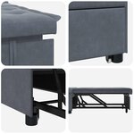 vidaXL Canapé-Lit Gris foncé 194 x 67 x 82 cm Velours