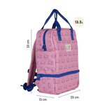 Sac à dos enfant Milan Collection 460 avec compartiment isotherme - Grand compartiment intérieur - 2 poches latérales - Capacité totale 9 5 L - Rose/Bleu