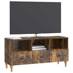 vidaXL Meuble TV 102 x 34 5 x 50 cm Chêne Fumé Bois d’ingénierie