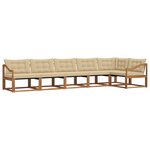 vidaXL Ensemble de canapés d'extérieur 6 pc Naturel et Beige