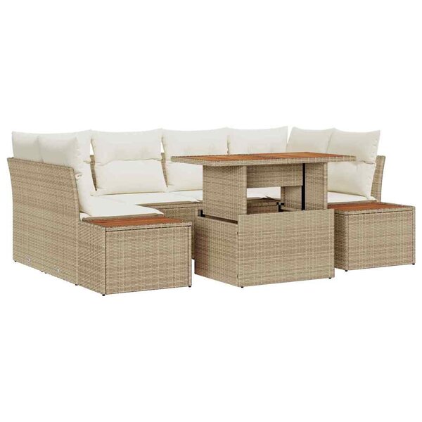 vidaXL Ensemble de salle à manger pour jardin 9 Pièces Beige et crème
