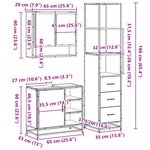 vidaXL Ensemble de meubles de salle de bain 3 Pièces Chêne marron