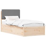 vidaXL Cadre de lit avec tête de lit rembourrée Gris clair 75 x 190 cm