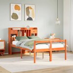 vidaXL Lit bibliothèque sans matelas cire marron 135x190 cm pin massif
