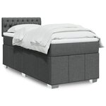 vidaXL Sommier à lattes de lit et matelas Gris foncé 90x190 cm Tissu
