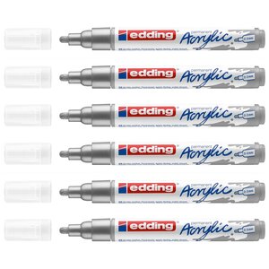 Marqueur Acrylique 5100 Argent Pointe Moyenne 2-3 mm x 6 EDDING