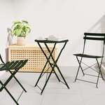 vidaXL Table Bistro Pliante Vert Foncé Ø50 x 71 cm  en Acier Revêtu de Poudre