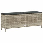vidaXL Banc de jardin coussin gris clair 110x30x40 5 cm résine tressée