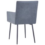 vidaXL Chaises à manger et accoudoirs lot de 2 gris similicuir daim