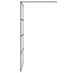 vidaXL Paroi de douche Noir 115x195 cm Verre ESG dépoli