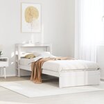 vidaXL Cadre de lit avec tête de lit sans matelas blanc 75x190 cm
