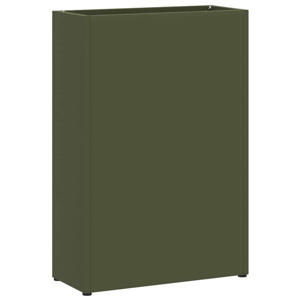vidaXL Porte-parapluie avec stockage Vert olive 28 x 12 x 41 cm Métal