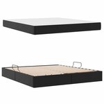 vidaXL Lit avec rangement et matelas avec stockage 2 pc Noir Cuir
