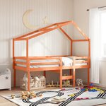 vidaXL Lit haut sans matelas cire marron 75x190 cm bois de pin massif
