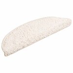 vidaXL Tapis d'escalier 30 pièces 56 x 17 x 3 cm Blanc Demi-rond